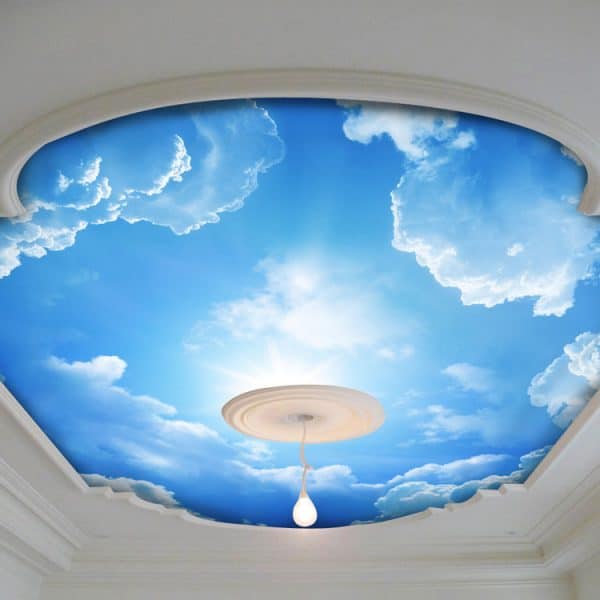 натяжной потолок небо с облаками
